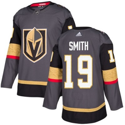 Adidas Vegas Golden Knights #19 Reilly Smith Grey Home Authentic Stitched NHL Jersey